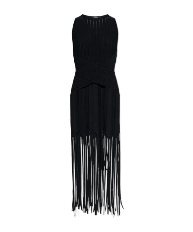 Balmain Fringe Knitted Dress