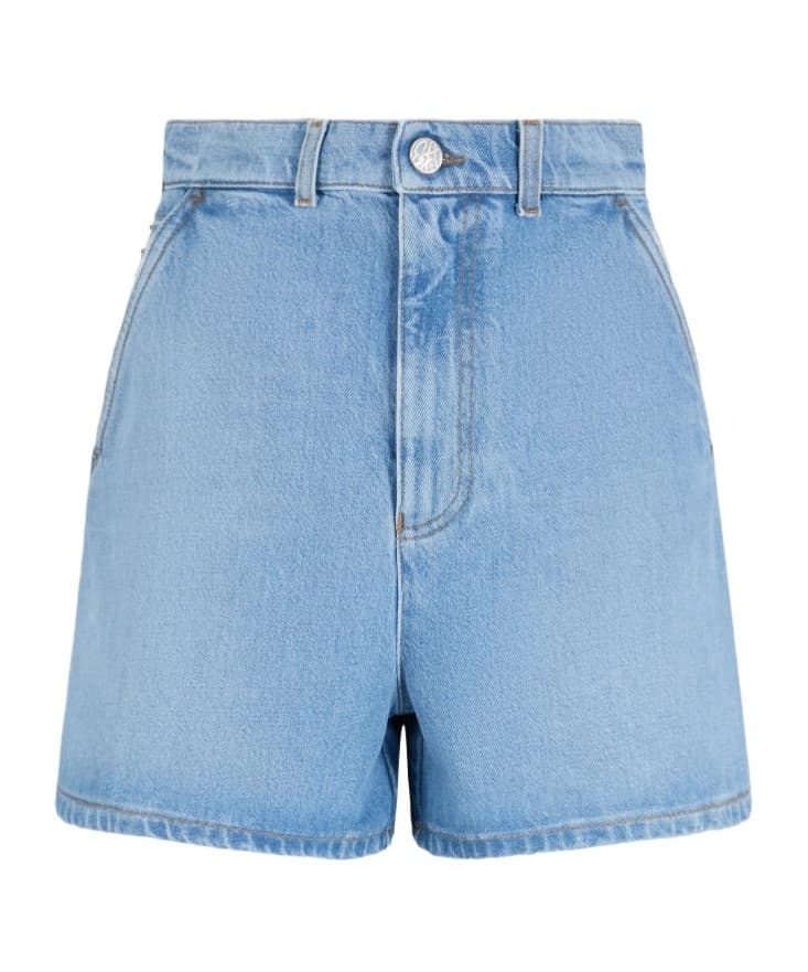 Emporio Armani Logo Patch Denim Shorts
