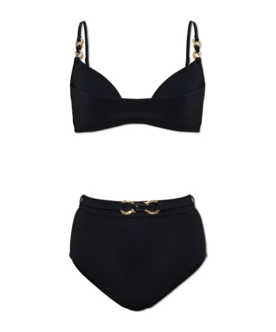 Mahogany belted ring-detail bikini