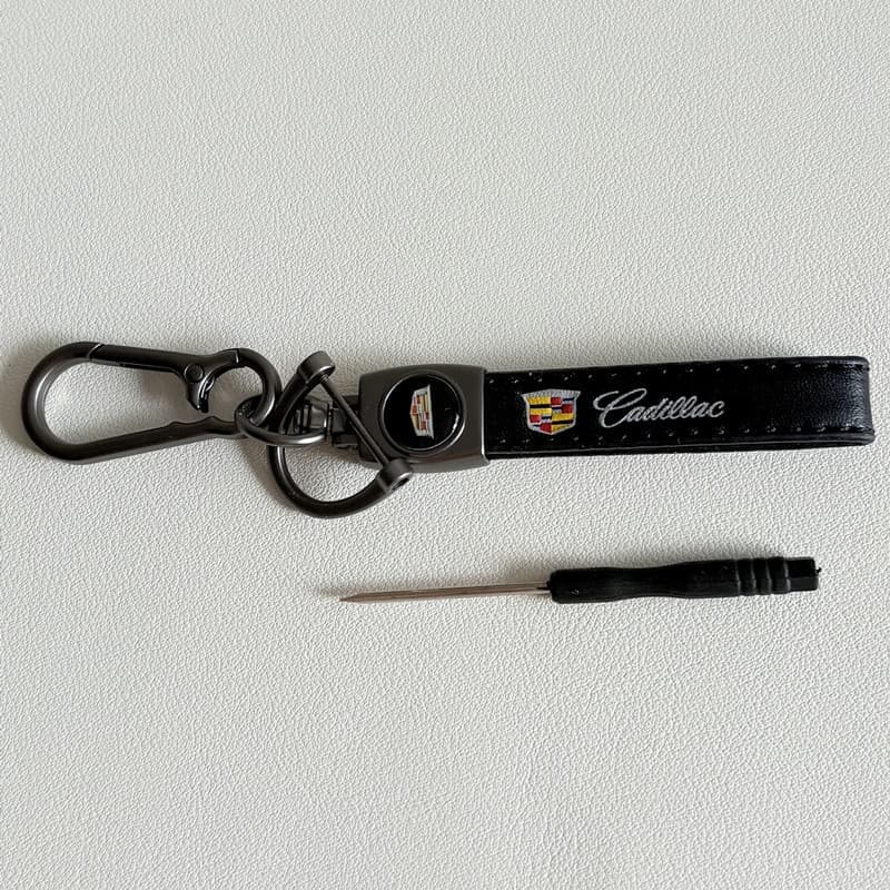 Leather Keychain For Cadillac
