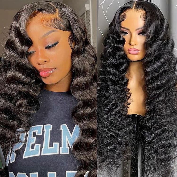 Alipearl Loose Deep Wave 4x7 Ready To Go Lace Wigs Made By Hair Bundles With Closure