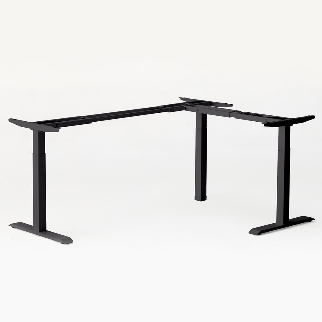 L-Shaped SmartDesk DIY Kit. Black Frame