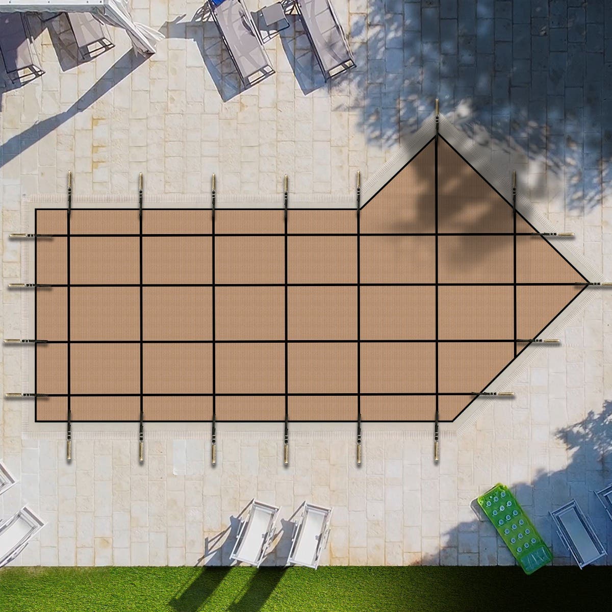 Lazy L-Shaped Pool Covers - Right