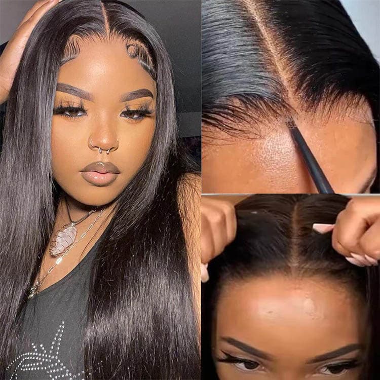 Upgrade Straight 7x4 Closure Wigs Ready To Go Human Hair