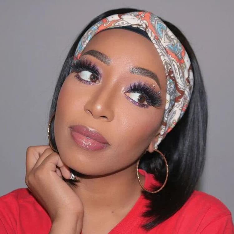 Glueless Straight Human Hair Headband Wig 12inch