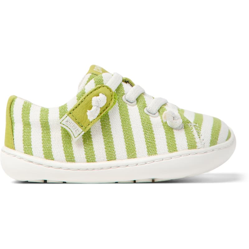 CAMPER Peu - Smart casual shoes for First walkers - Green,White, size 26, Cotton fabric/Smooth leather