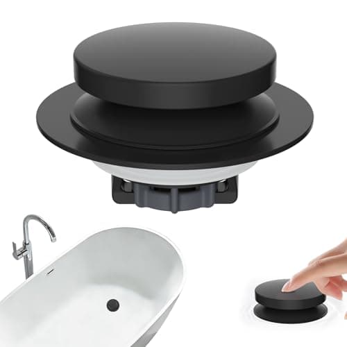 Hibbent 3 in 1 Metal Bathtub Drain Stopper, Universal Pop Up Tub Stopper, Bathtub Drain Hair Catcher, Removable Filter Basket, Drain Plug for