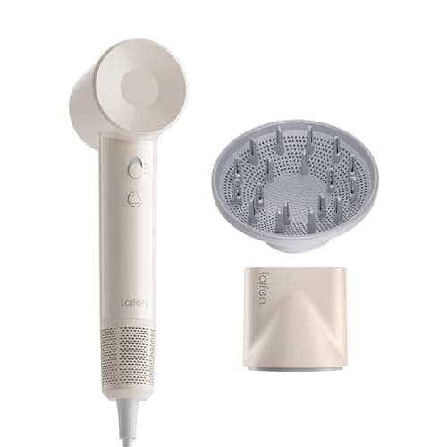 Laifen SE Lite High-Speed Ionic Hair Dryer with Diffuser, Milktea | Thermo-Control, 150M Negative Ions for Frizz Control, Lightweight, Perfect for