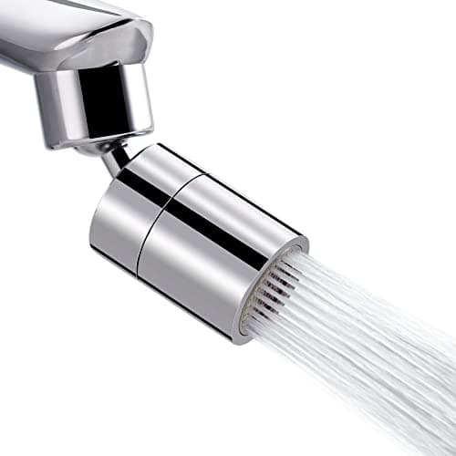 Hibbent Sink Aerator for Kitchen/Bathroom, 2 Modes Faucet Aerator Adjustable 360-Degree Swivel Water Saving Faucet Sprayer Head Big Angle Sink Aerator