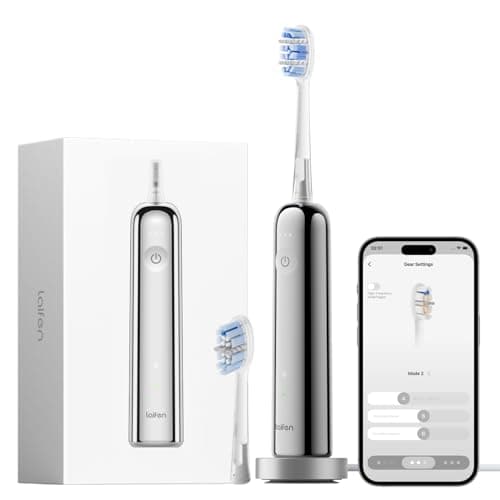Laifen Wave Pro Toothbrush, 60° Oscillation & WaveMotion, Stainless Steel | Stainless Material, APP Connectivity, 2 Replacement Brush Head, 70-Day