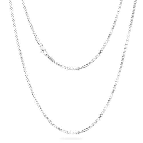 KRKC&CO Men’s Chain Necklace, 14K Gold Plated Stainless Steel Cuban Link | 2/3/4/5/7/9mm,Anti-Tarnish Nickel-Free Flat-Cut, Cuban Link Chain for Men