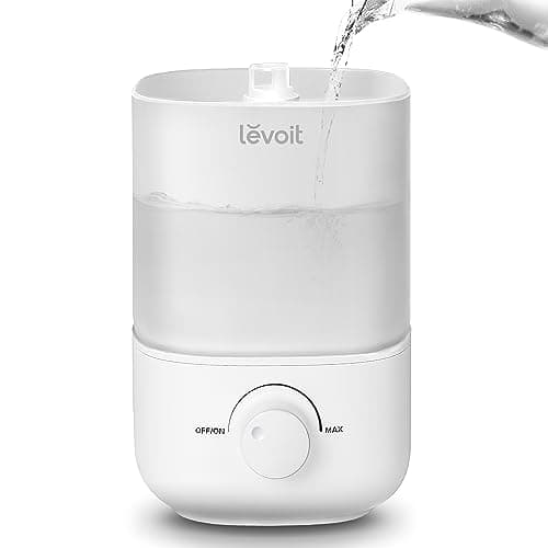 Levoit Humidifiers for Bedroom, Top Fill, Quiet, Knob Control, 360° Nozzle | Cool Mist Air Humidifier for Home, Baby Nursery & Plants, Auto Shut-off