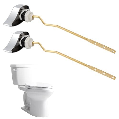 Hibbent 2 Pack Flush Tank Lever for TOTO THU068#CP Trip Lvr for St743S, Toilet Trip Lever in Polished Chrome | Toilet Fusher Handle Compatible with