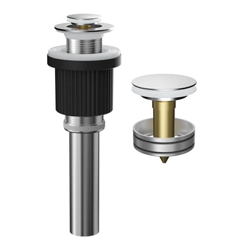 Hibbent Universal Metal Bathroom Sink Drain Stopper, Pop Up Drain Strainer for Lavatory Vanity Vessel Sink with Overflow and Without Overflow,