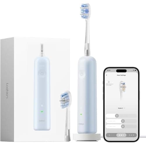Laifen Wave Pro Toothbrush, 60° Oscillation & Pressure Sensor, Blue ABS | ABS Material, APP Connectivity, 2 Replacement Brush Heads, 70-Day Battery,