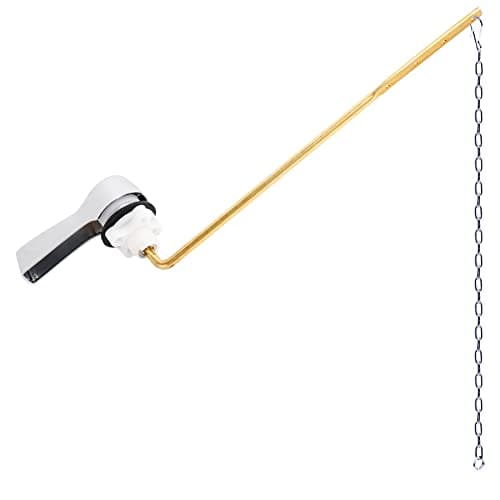 Hibbent Universal Metal Front Mount Toilet Handle Replacement Kit, Brass Toilet Flush Tank Lever with Stainless Steel Flapper Chains for Most Toilets,