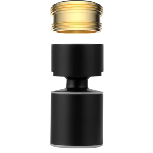 Hibbent NSF/ANSI/CAN 61 Certified Faucet Aerator, CUPC Certification 360° Swivel Kitchen Sink Aerator, 2-Flow Sink Sprayer Attachement, Faucet