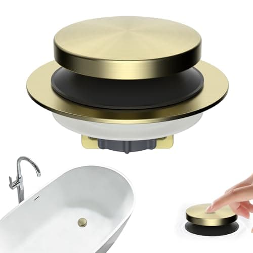Hibbent 3 in 1 Metal Bathtub Drain Stopper, Universal Pop Up Tub Stopper, Bathtub Drain Hair Catcher, Removable Filter Basket, Drain Plug for