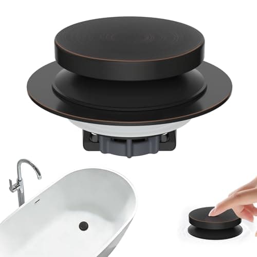 Hibbent 3 in 1 Metal Bathtub Drain Stopper, Universal Pop Up Tub Stopper, Bathtub Drain Hair Catcher, Removable Filter Basket, Drain Plug for