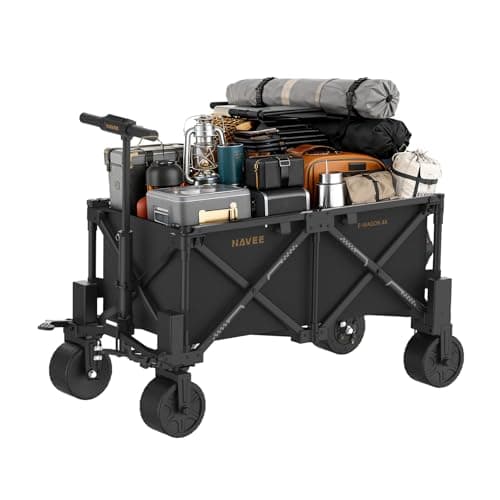 NAVEE 4X Electric Wagon Cart with Seat, 1300 lbs Static Load, 770 lbs Dynamic Load, 3000W Motor, 6.5" Wheels All-Terrain Heavy Duty Foldable Utility