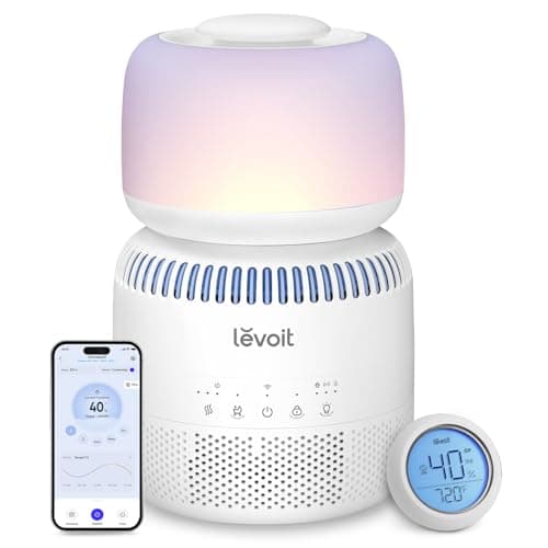 Levoit Evaporative Humidifier for Bedroom Baby, Dual Air and Water Filters | Separate Sensor, Blue Light Free for Nursery Nightlight, Auto Dry, Smart