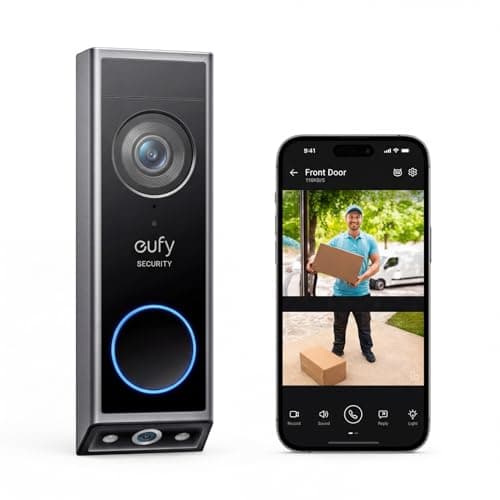 eufy Security Video Doorbell E340 (Battery Powered), Dual Cameras with Delivery Guard, 2K Full HD and Color Night Vision, HomeBase S380 Compatible, No
