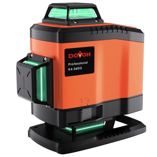 DOVOH 4x360° Laser Level Self Leveling, Green 4D Plane Laser Leveler Tool for Floor/Wall/Ceiling Tiling and Framing with Remote Control, Magnetic