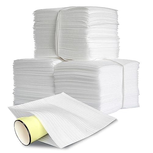 100 Pack Foam Pouches, 12" X 12", Cushion Foam Wrap Sheets, Packaging Material, Moving Supplies for Packing Storage and Shipping