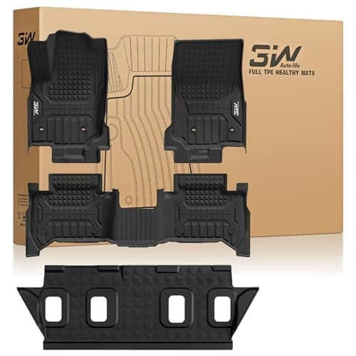 3W Floor Mats for Toyota 4Runner Gas 2025 2026 SR5/TRD/Limited | TPE All Weather Custom Fit Liner & 2nd Row Under-Seat Mat, 5-Seat, Not For Hybrid EV