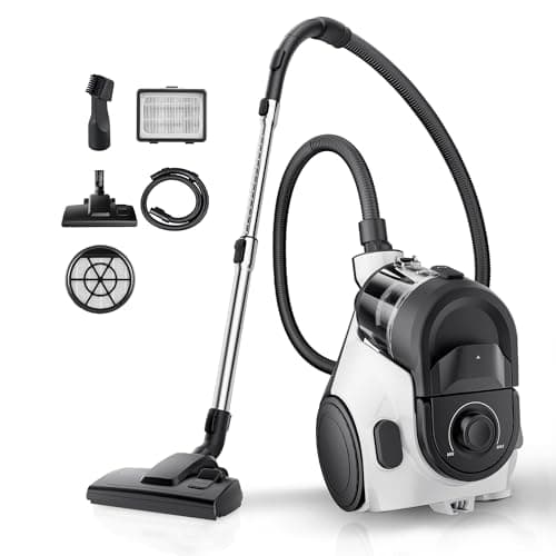 Eureka Bagless Canister Vacuum for Carpets and Hard Floors, Powerful Lightweight Vacuum Cleaner with Large Dust Cup Extension Tube 2-in-1 Crevice Tool