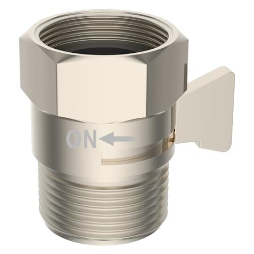 Hibbent All Metal 1 Pack Shower Head Flow Control Valve, G1/2 Brass Shut-Off Valve with Metal Handle Lever, Shut Off Water Flow Control Regulator for