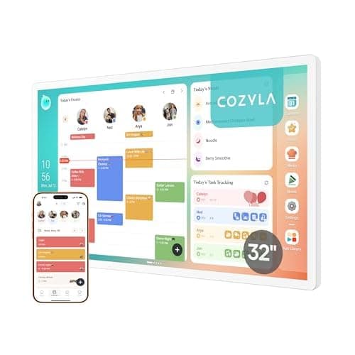 Cozyla Calendar Plus 2: 32" Smart Digital Calendar with Google Play Store | Customizable Dashboard, Electronic Touch Screen Wall Planner with Voice