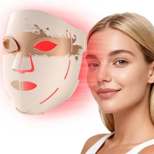 RENPHO Red Light Mask for Face, 324 LEDs Face Mask, 3 Light Modes Cordless | 630nm Red Blue Infrared Light, Full Face Coverage, Cordless Rechargeable,