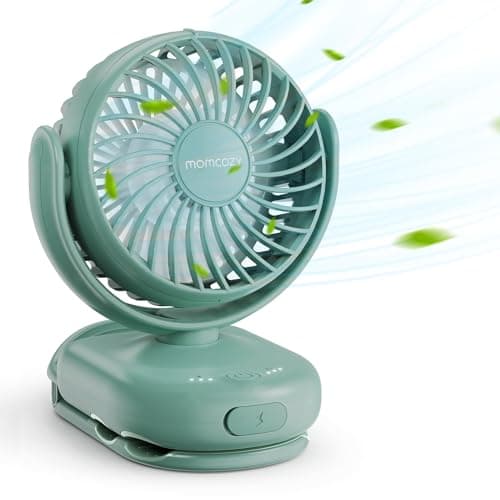 Momcozy Portable Stroller Fan with Clip | 4-Speed Mini-Fan for Carrier | Personal Fans Ultra Light 0.26lb | Gaps ≤4.5mm | Handheld Cooling |