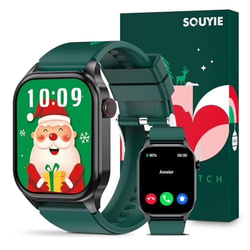 SOUYIE 2025 Christmas-Themed Smart Watch for Men Women, 2.04" AMOLED Display, Blood Oxygen Heart Rate Sleep Monitor, 136+ Sports Modes, IP68