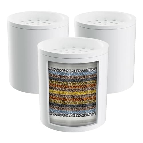 Hibbent 3 Pack Shower Filter Replacement Cartridges for Hard Water, High Output 20 Stage Shower Filter with Vitamin C to Reduce Chlorine & Fluoride,