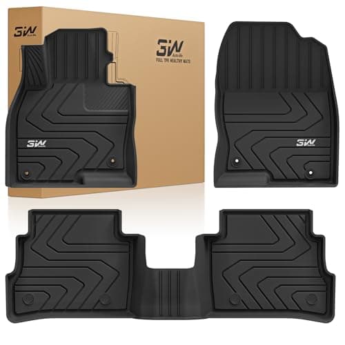 3W Floor Mats Fit 2017-2025 Mazda CX-5, Heavy-Duty TPE All-Weather | Custom Fit Anti-Slip 1st & 2nd Row Liners, No Gaps No Odor, Black