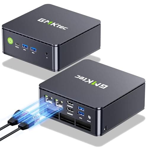 GMKtec Mini PC, Alder Lake N100 (3.4GHz), 8GB DDR4 RAM 256GB PCIe M.2 SSD, Desktop Computer 4K Dual HDMI Display/4x USB3.2/WiFi 6/BT5.2/RJ45 Ethernet