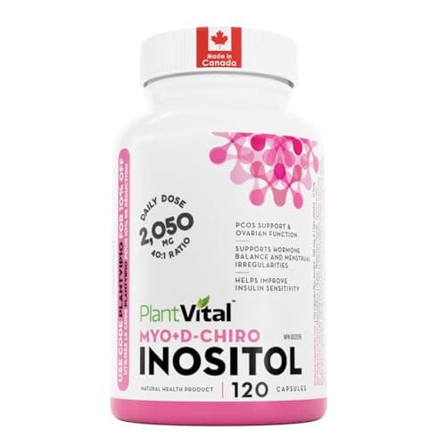 PlantVital Myo Inositol D-Chiro Inositol Supplement - 2,050mg Daily Dose (40:1 Ratio) - PCOS Supplement for Women - Fertility Support, Hormone Balance