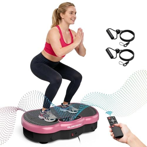 Vibration Plate Exercise Machine for Body Shaker Machine & Weight Loss, Shake Plate with Resistance Bands, 120 Speed Levels, Remote Control, Full Body