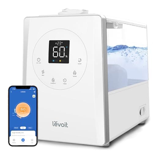 Levoit LV600S Warm and Cool Mist Humidifiers for Bedroom Large Room, 6L | 753ft² Coverage, Quickly & Evenly Humidify Whole House, Easy Top Fill, App
