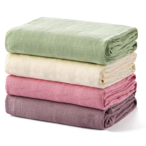 Momcozy Light Green Swaddle Blanket 47 X 47 Inches, Breathable Bamboo Muslin Swaddle Blankets for Baby Boy & Girl, Swaddle Blankets Breathable Soft