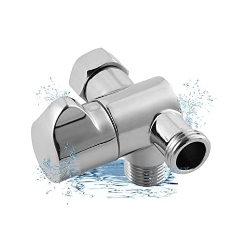 Hibbent All Metal Solid Brass Shower Arm 3-Way Diverter Valve for Hand Shower and Fixed Shower Head, G1/2'' Shower Arm T Adapter, Bathroom Universal