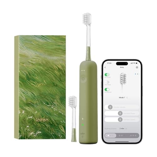 Laifen Wave Special Rechargeable Toothbrush for Adults, Waterproof, Green | Oscillation & Vibration, Ultra Whitening, Travel Friendly, 50-Day Battery,