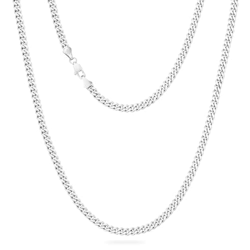 KRKC&CO Men’s Chain Necklace, 14K Gold Plated Stainless Steel Cuban Link | 2/3/4/5/7/9mm,Anti-Tarnish Nickel-Free Flat-Cut, Cuban Link Chain for Men