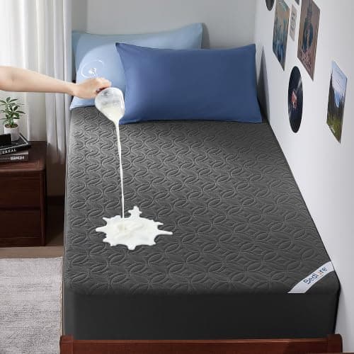 BEDLORE Waterproof Mattress Protector Twin XL with Deep Pocket 6"-15", Gray | Machine Washable Mattress Pad, Soft Breathable Dirt-Proof Bed Mattress