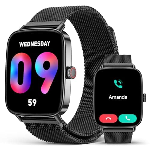 2025 Smart Watch for Men, 1.85" AI Voice Smartwatch, 24/7 Heart Rate Monitor, Stress/SpO2/Sleep Tracker, IP68 Waterproof, Weather, 100+ Sports Fitness