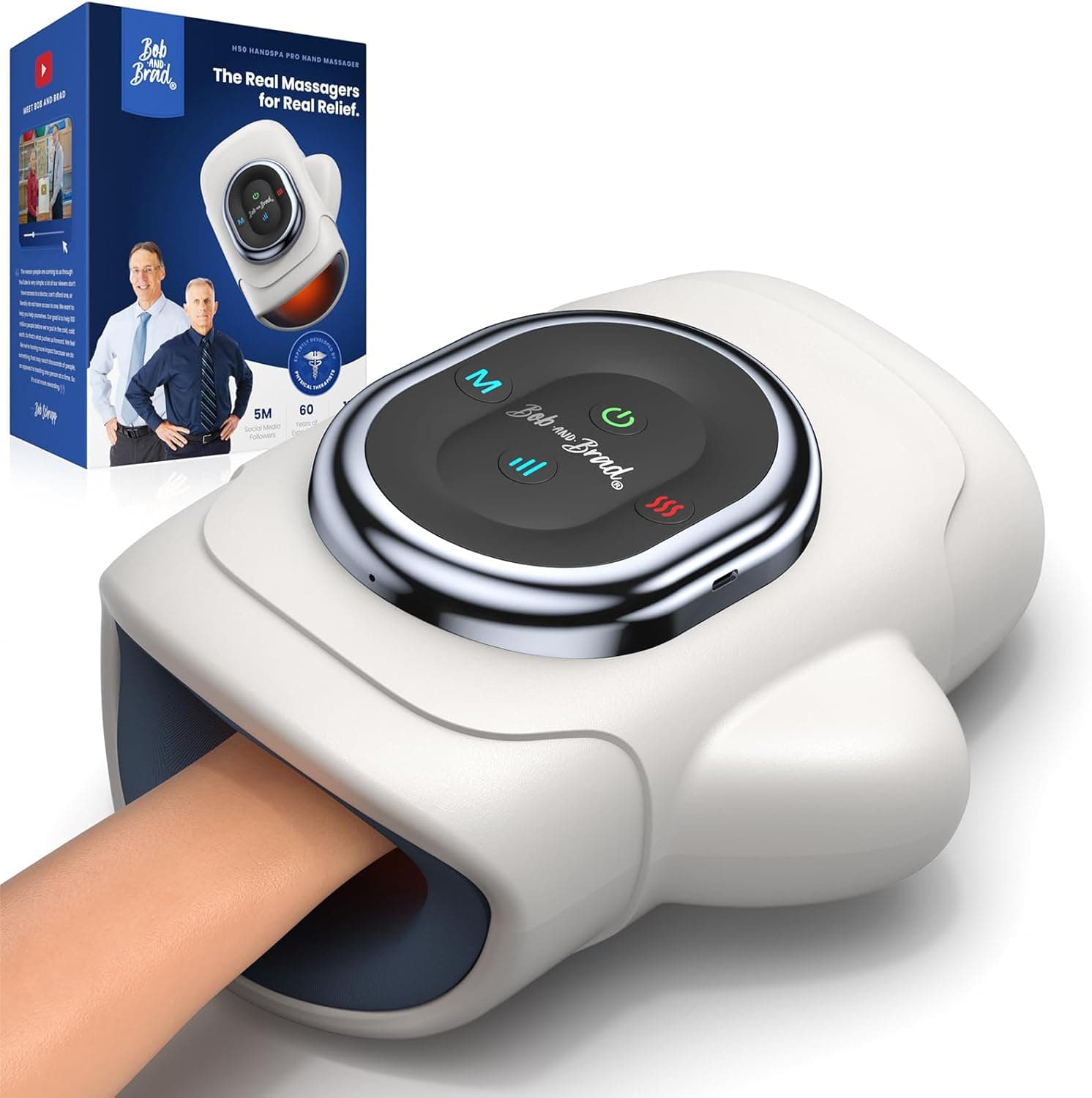 BOB AND BRAD Hand Massager, Individual Fingers, Cordless & Portable Hand Massager, Gift for Mom Dad Women Men