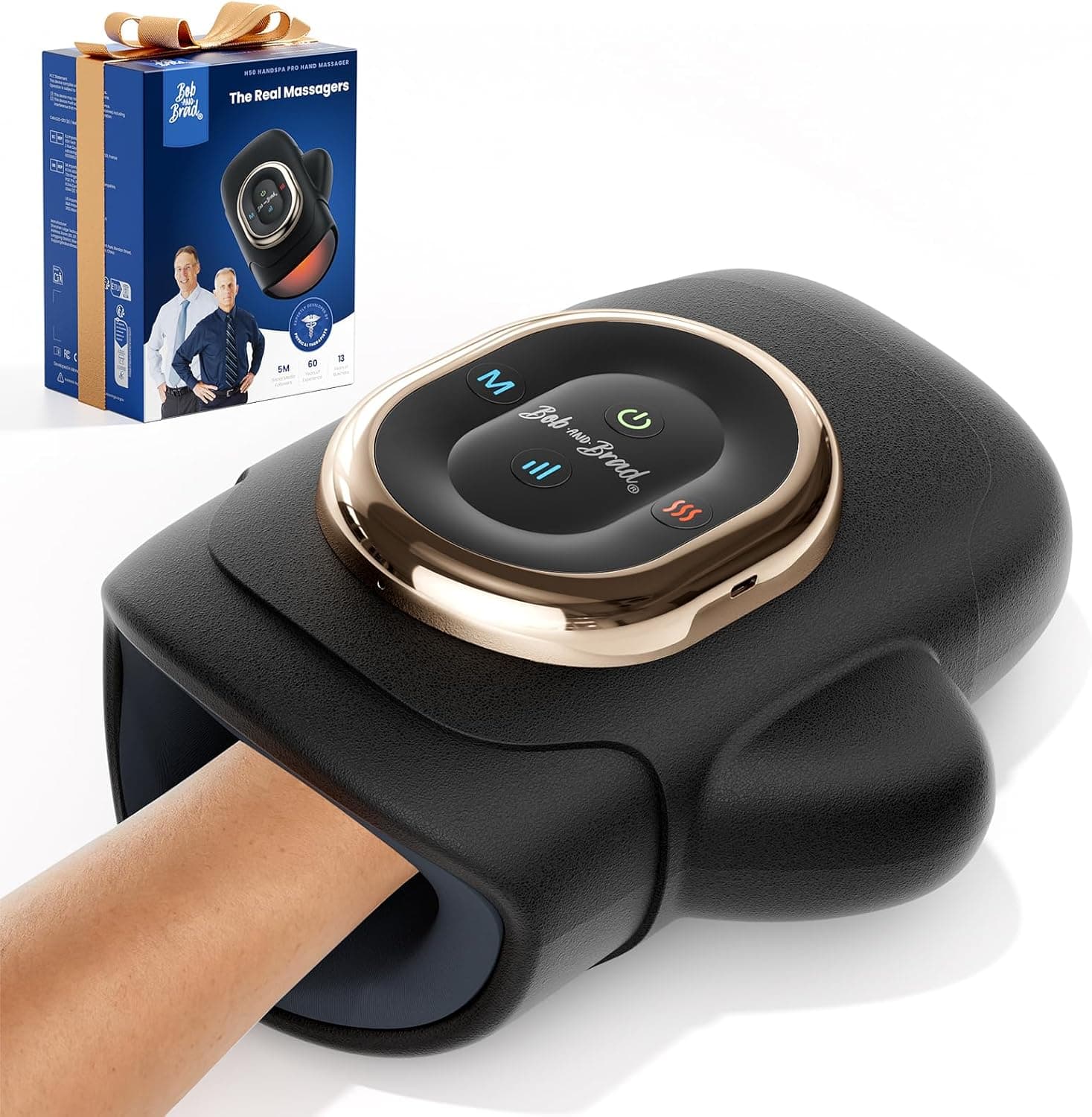 BOB AND BRAD Cordless Hand Massager with Heat | Individual Finger Massager, Portable Electric Hand Massager for Daily Hand Relaxation, Ideal Gift for