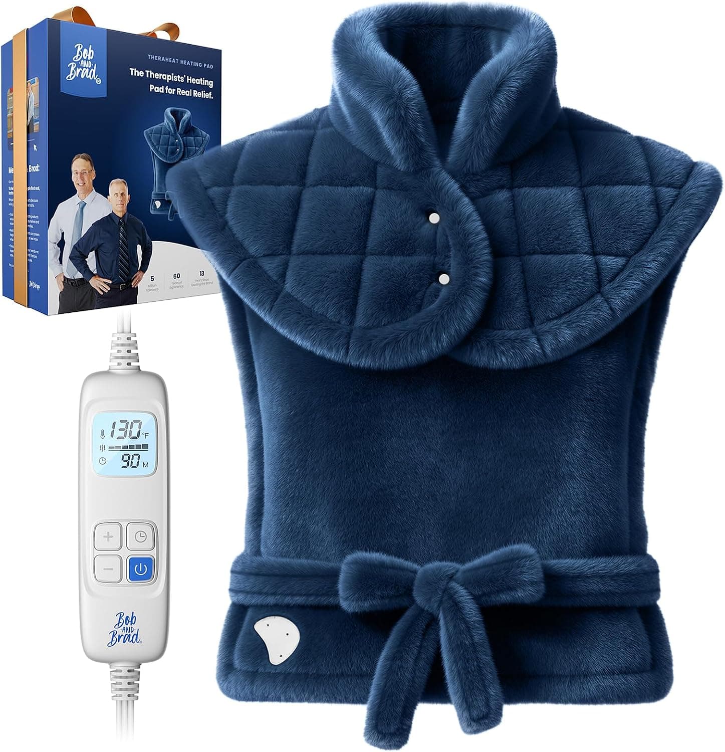 BOB AND BRAD Electric Heating Pad for Neck and Shoulders, 24"x33" | Large Edge-Weighted Design, Fast Heating, ETL Certified, For Daily Comfort,